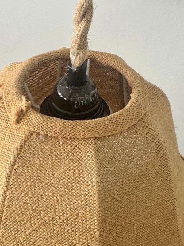 Suspension vintage en toile de jute