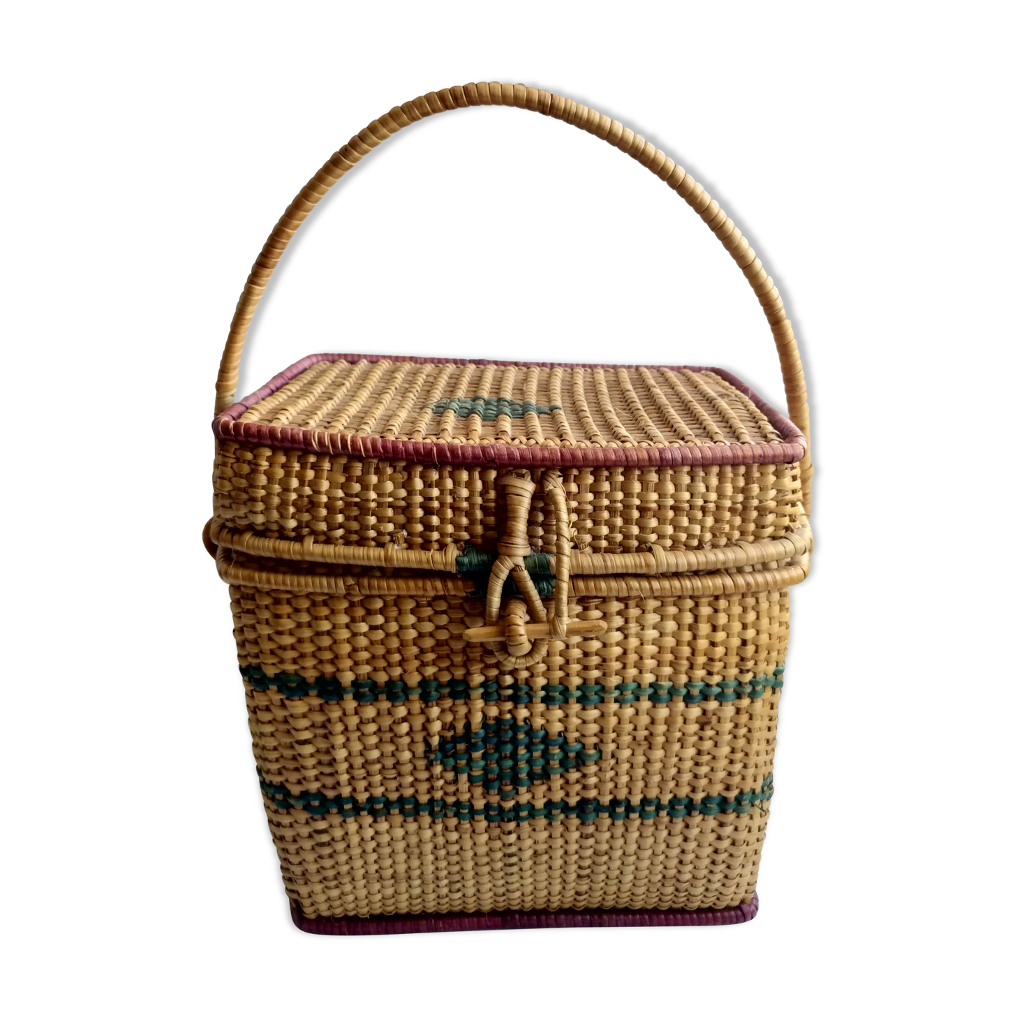 Old rattan suitcase