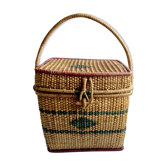Old rattan suitcase