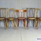 Set of 24 mismatched bistro chairs, curved wood, 1920 to 1955 Thonet...