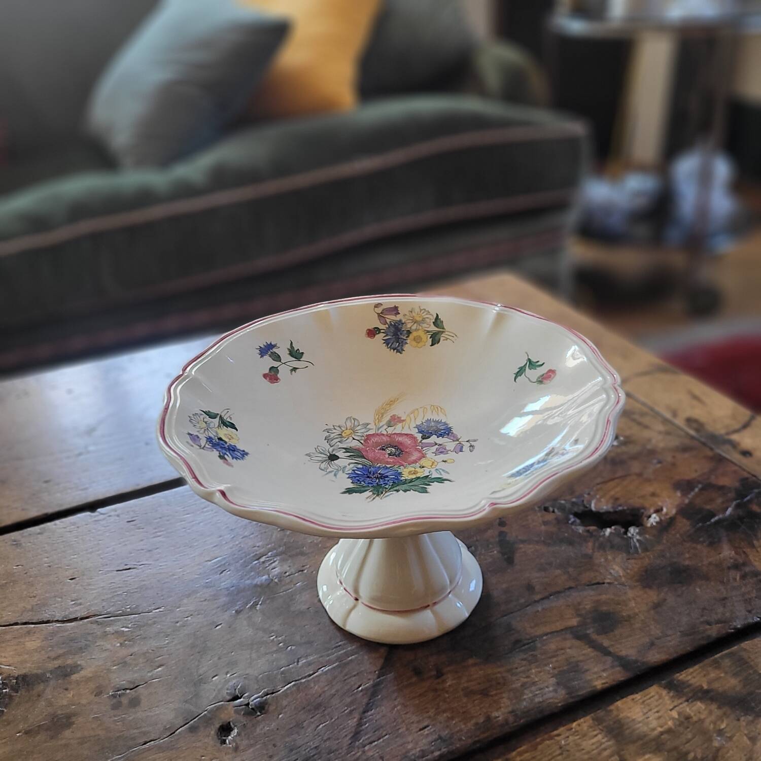 Rustic Compote Dish Digoin Sarreguemines 1930