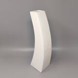 1970s Gorgeous  White Space Age Vase in Ceramic by Franco Pozzi. Made in Italy