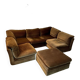Old modular velvet sofa design from the 70s vintage 6 elements