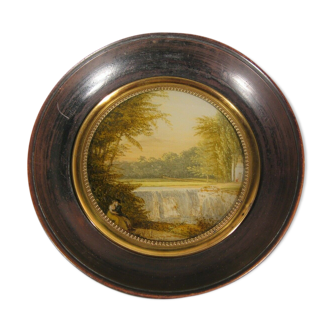 Ancient miniature painted scene