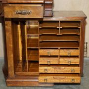 Shannon File Co drum desk in Victorian walnut with certificate.