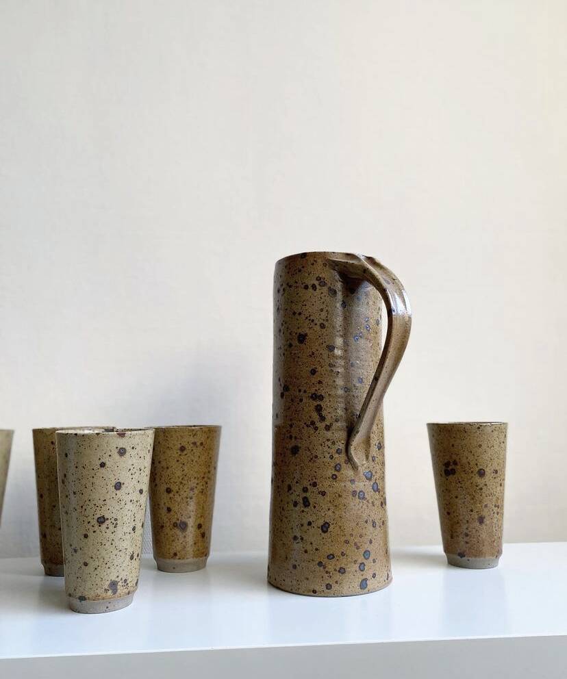 Vintage set in pyrite stoneware, orangeade service