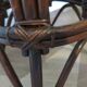 Set of 2 swivel bar stools / chairs - wood - cane - rattan - 80s