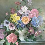 Bouquet of flowers signed Harold Clayton