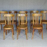 Set of 8 Fischel bentwood Bistrot chairs circa 1930