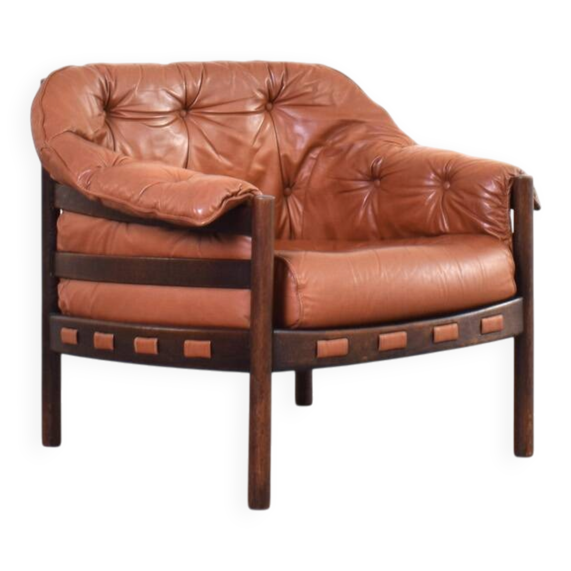Mid-Century Oak & Leather Armchair by Arne Norell for Coja, 1960s.