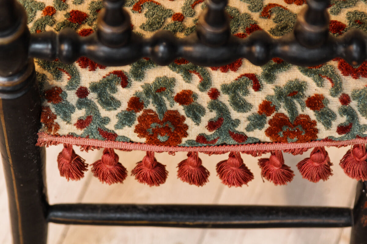 Napoleon III child chair, blackened wood,