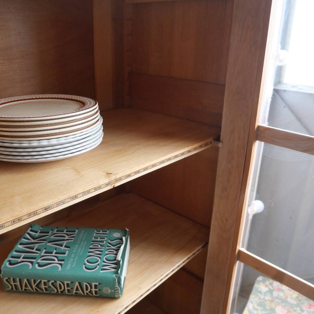 Antique oak display cabinet