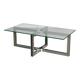 Sculpted Chrome Base Coffee Table with Glass Top