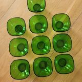 10 coupelles en verre Vereco vert
