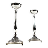 Gunnar Ander for Ystad-Metall: Pair of “Nysilver” candle holders, 1960s