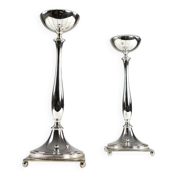 Gunnar Ander for Ystad-Metall: Pair of “Nysilver” candle holders, 1960s
