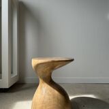 Solid wood side table (monoxyl) organic shape natural color