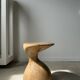 Solid wood side table (monoxyl) organic shape natural color
