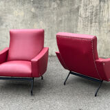 Pair of Gilbert Steiner design armchairs, Galion model, published by Steiner