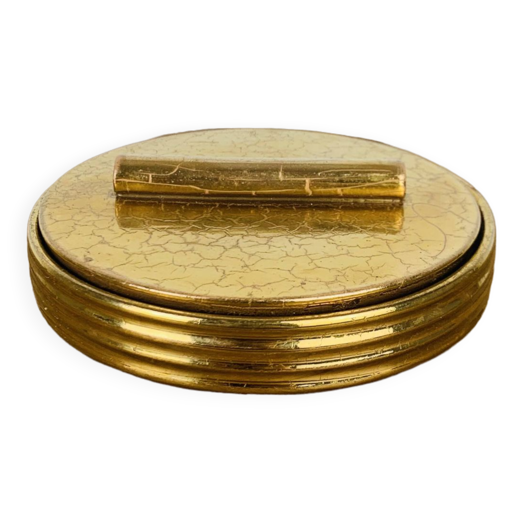 Vintage cracked golden ceramic box