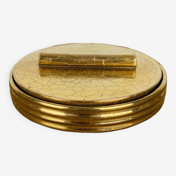 Boîte céramique dorée craquelée vintage