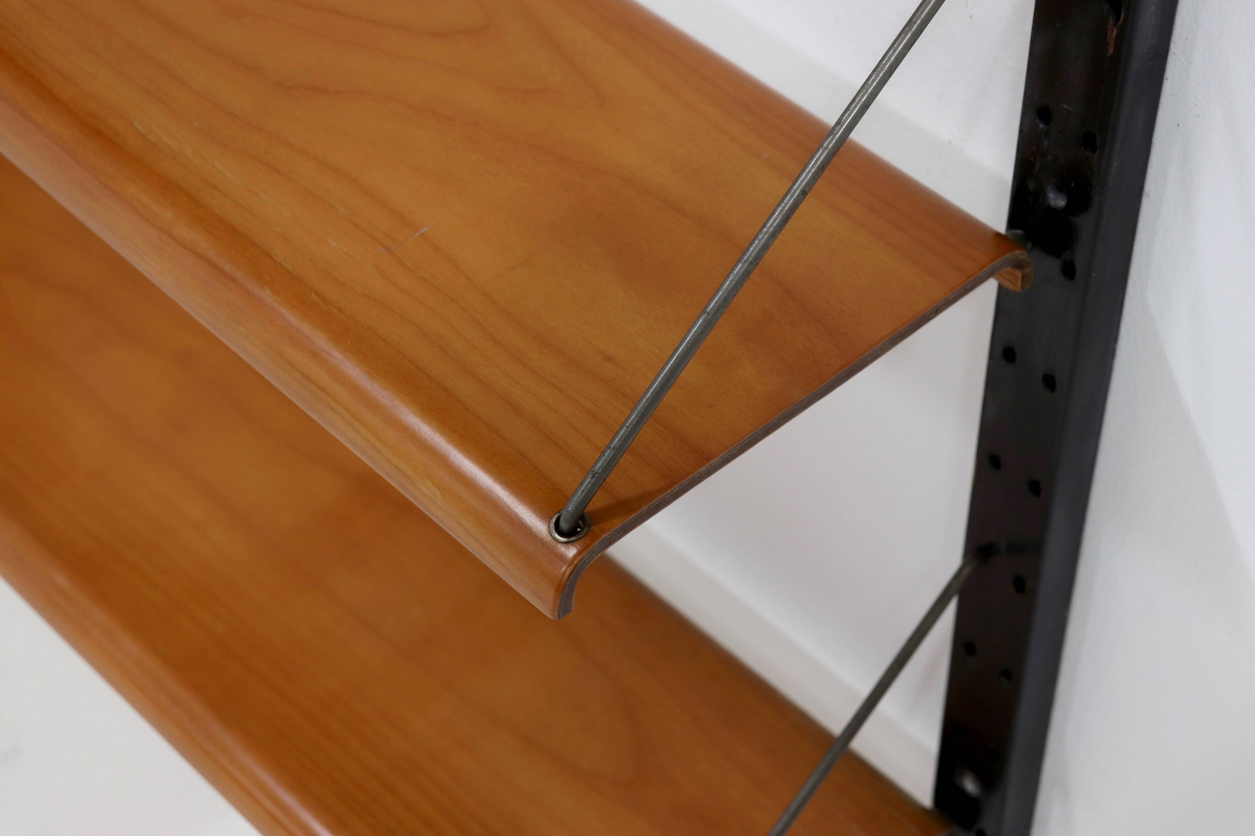 Rare Scandinavian Wall Mounted Plywood Shelving Unit 1950s