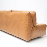 Bengodi vintage cognac leather sofas design Cini Boeri for arflex italy