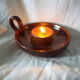 Hand candle holder in smoked sandstone - 70s
