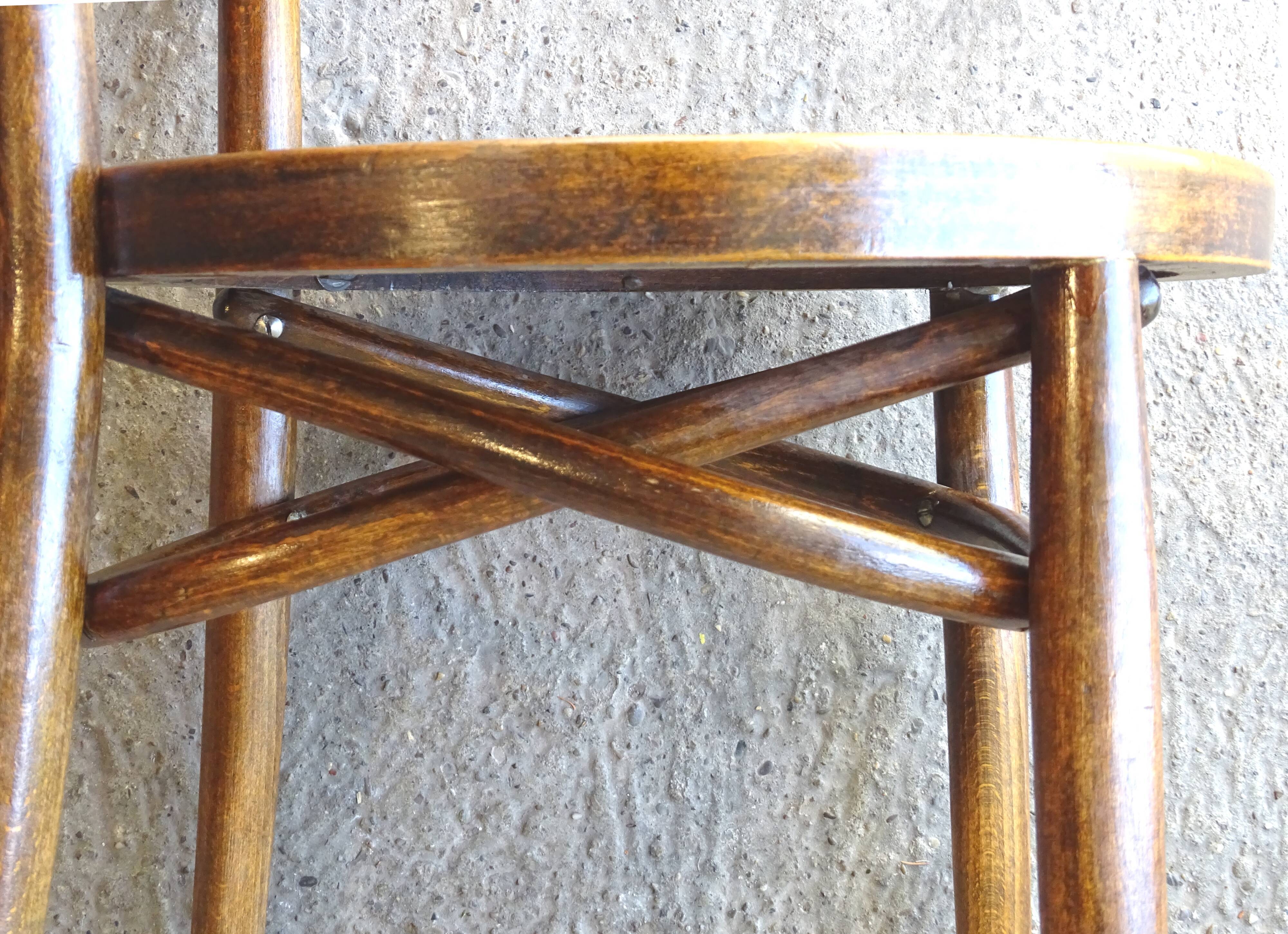 Bistro chair N° 14 wooden seat by Cambier around 1910