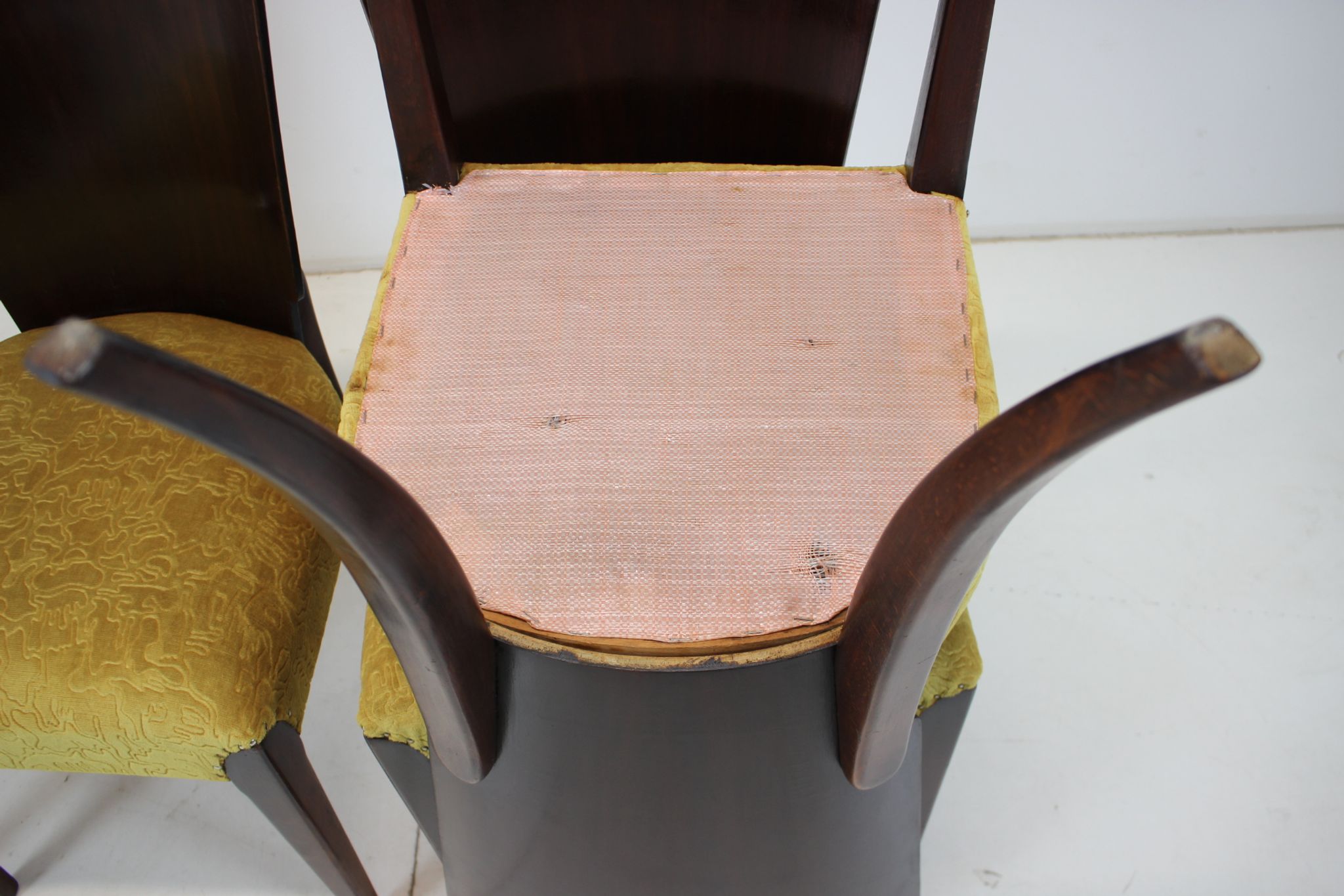 4 art deco dining chairs h-214 by Jindrich Halabala for Up Závody, set of 4