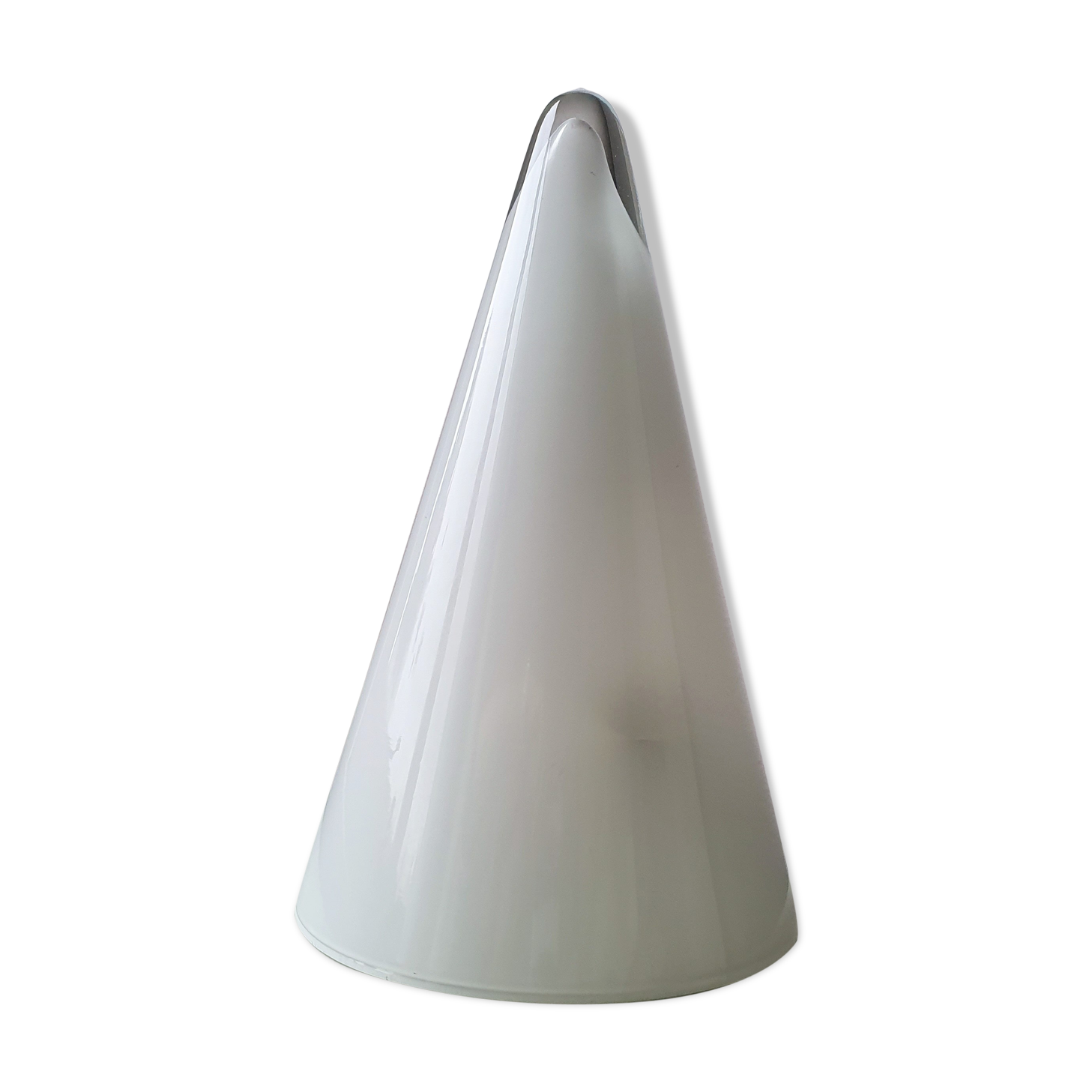 All glass white cone table lamp, 80