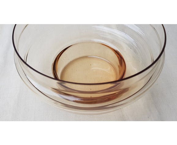 Amber glass salad bowl, 1970