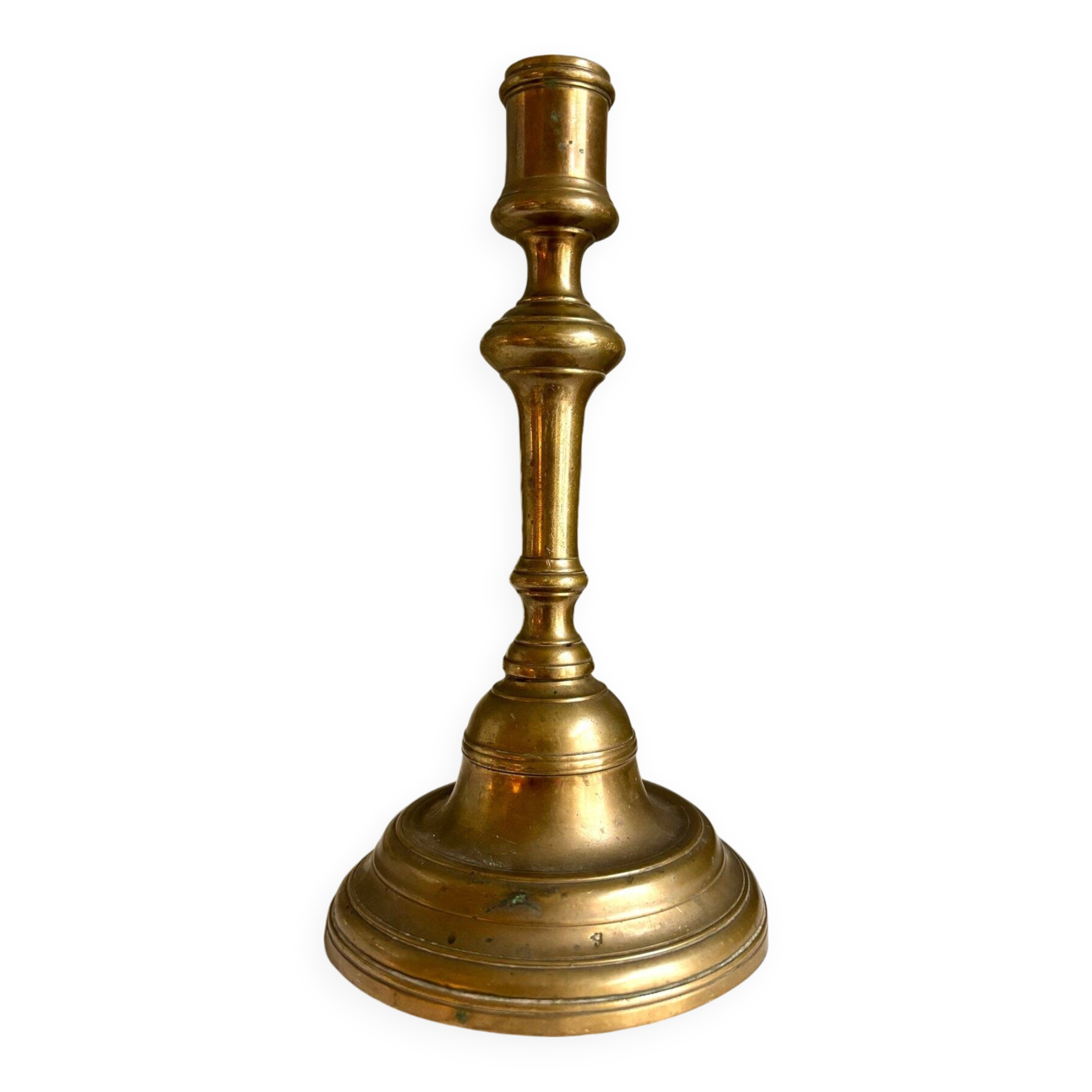 Golden brass candle holder