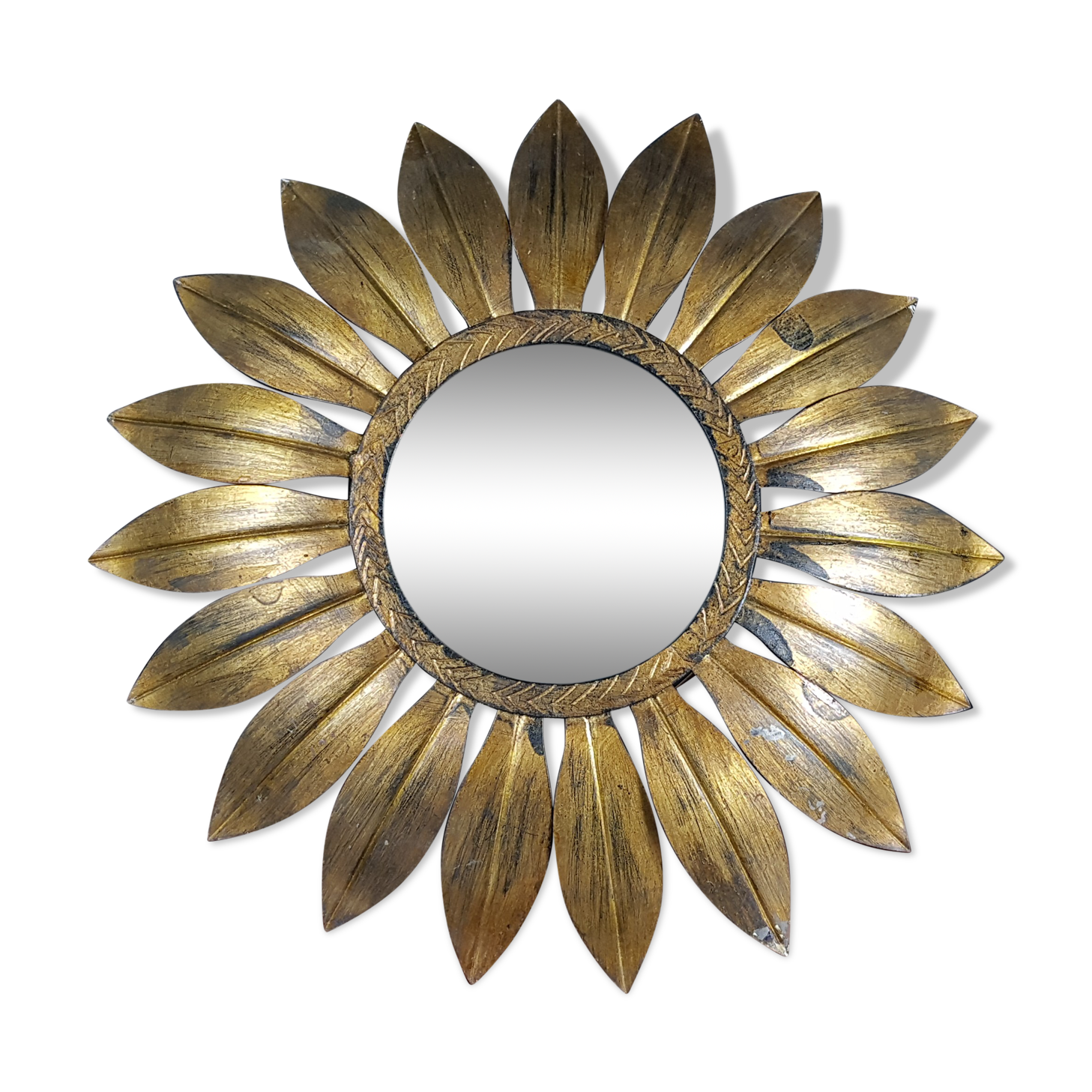 Old sunny gilded brass wall lamp 50