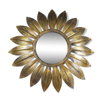 Old sunny gilded brass wall lamp 50