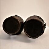 Pair of Asian bronze vases. Late nineteenth, early twentieth.