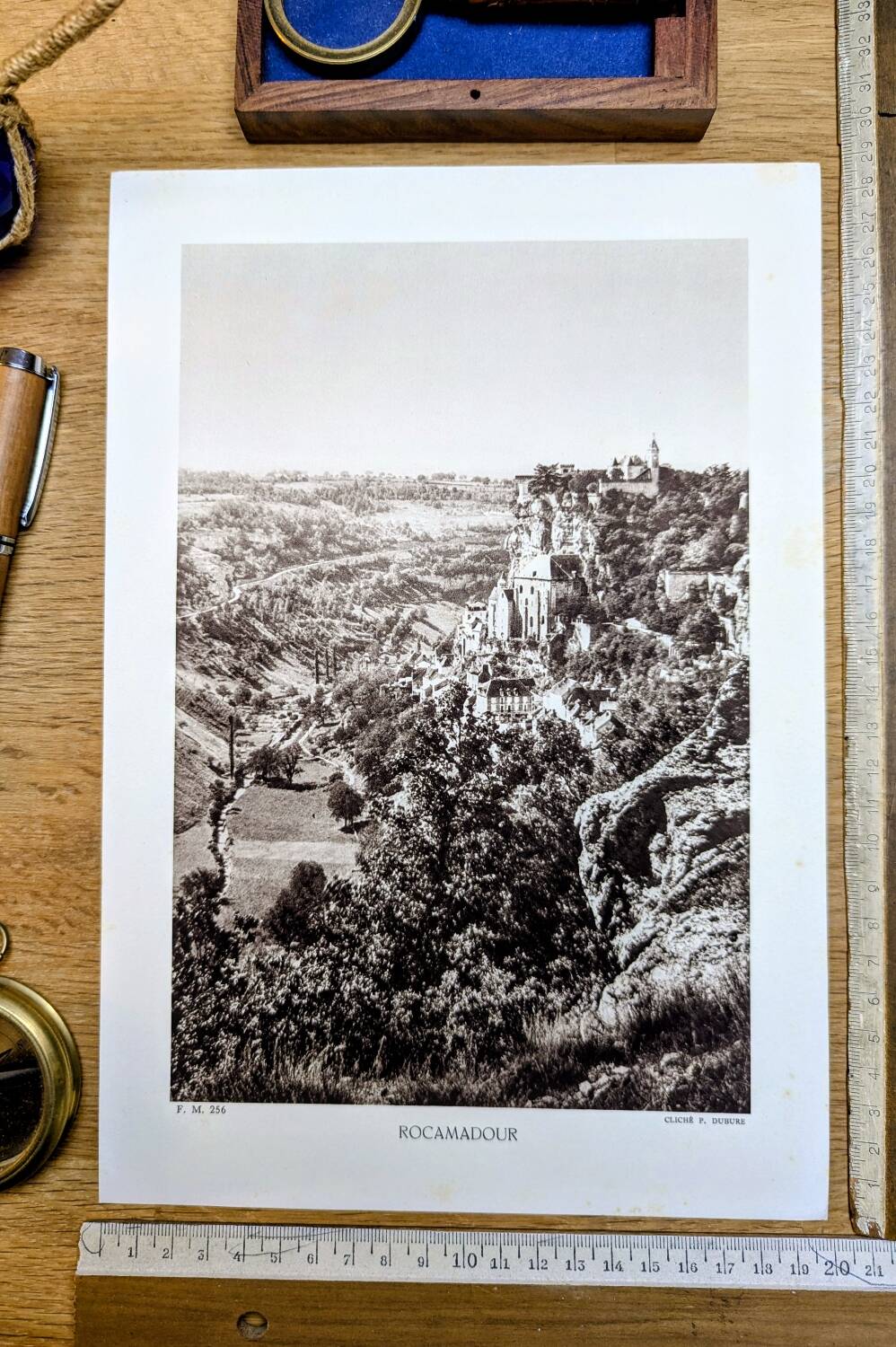 Rocamadour, Lot, photo print from 1942. By Pierre Dubure.