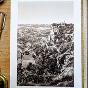 Rocamadour, Lot, planche photo imprimée en 1942. Par Pierre Dubure.