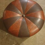 Vintage leather pouf