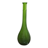 Empoli Italian glass bottle vase without cap, with diamond points