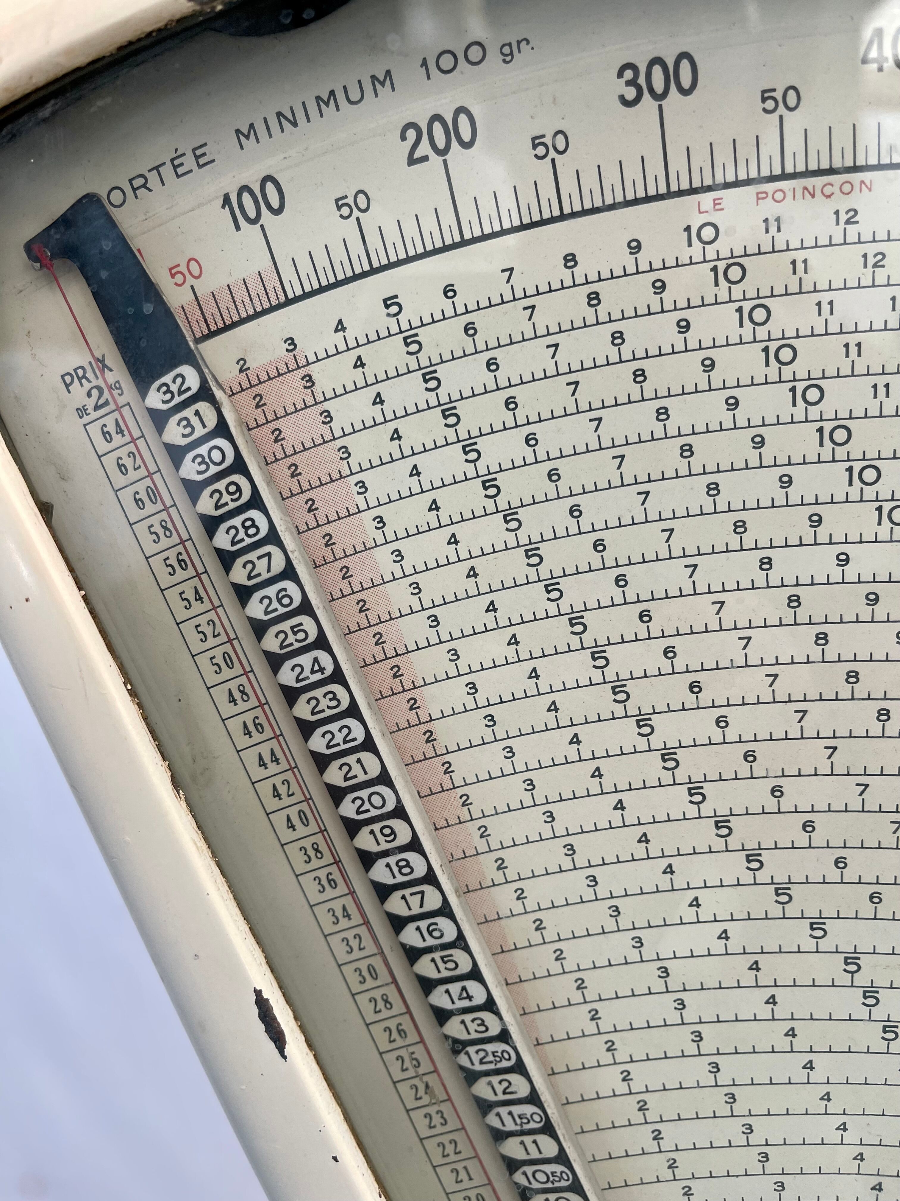 Antique double-sided scale grocery counter