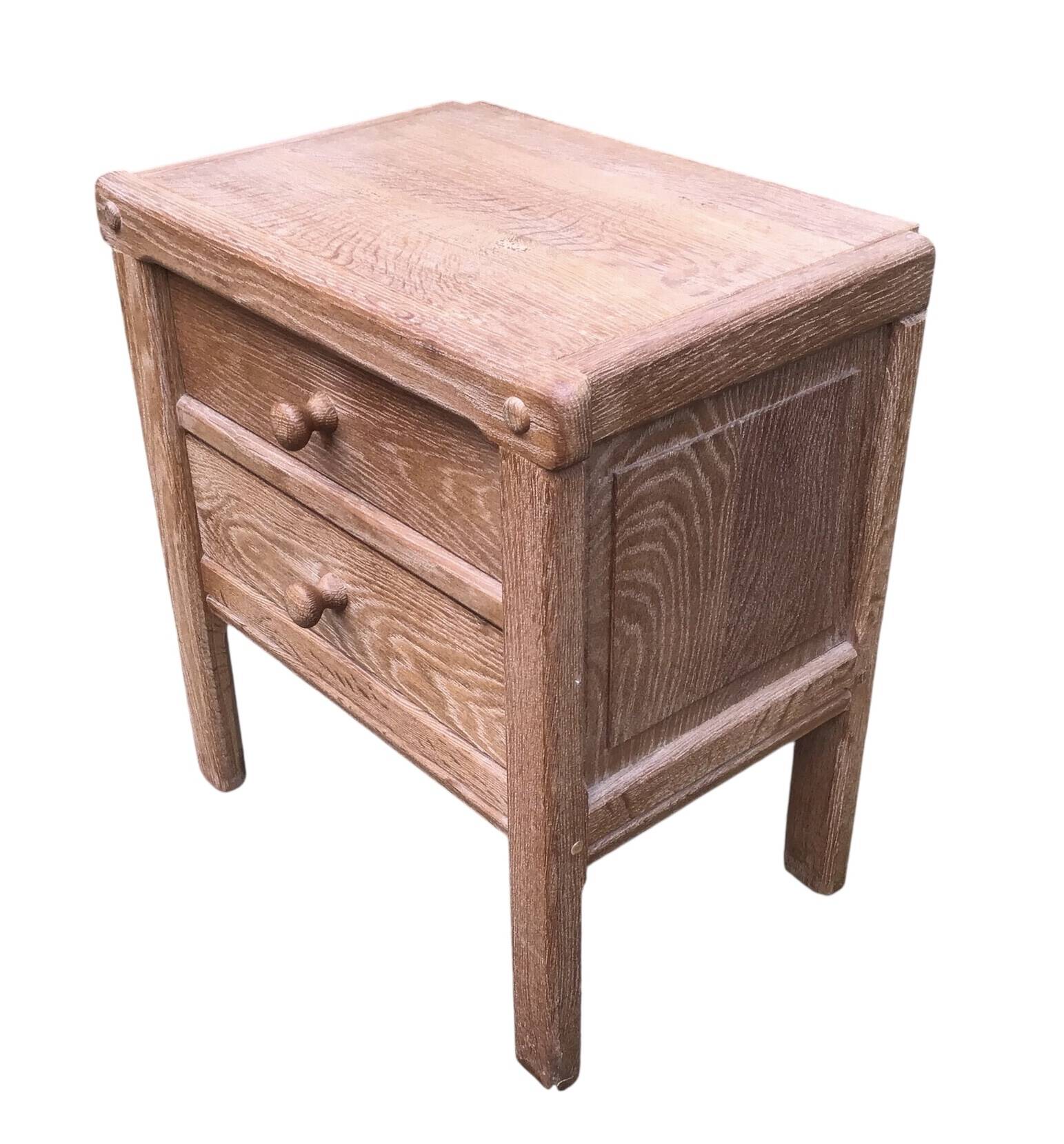 Pair of solid oak bedside tables circa 70-80
