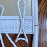 White rattan mirror