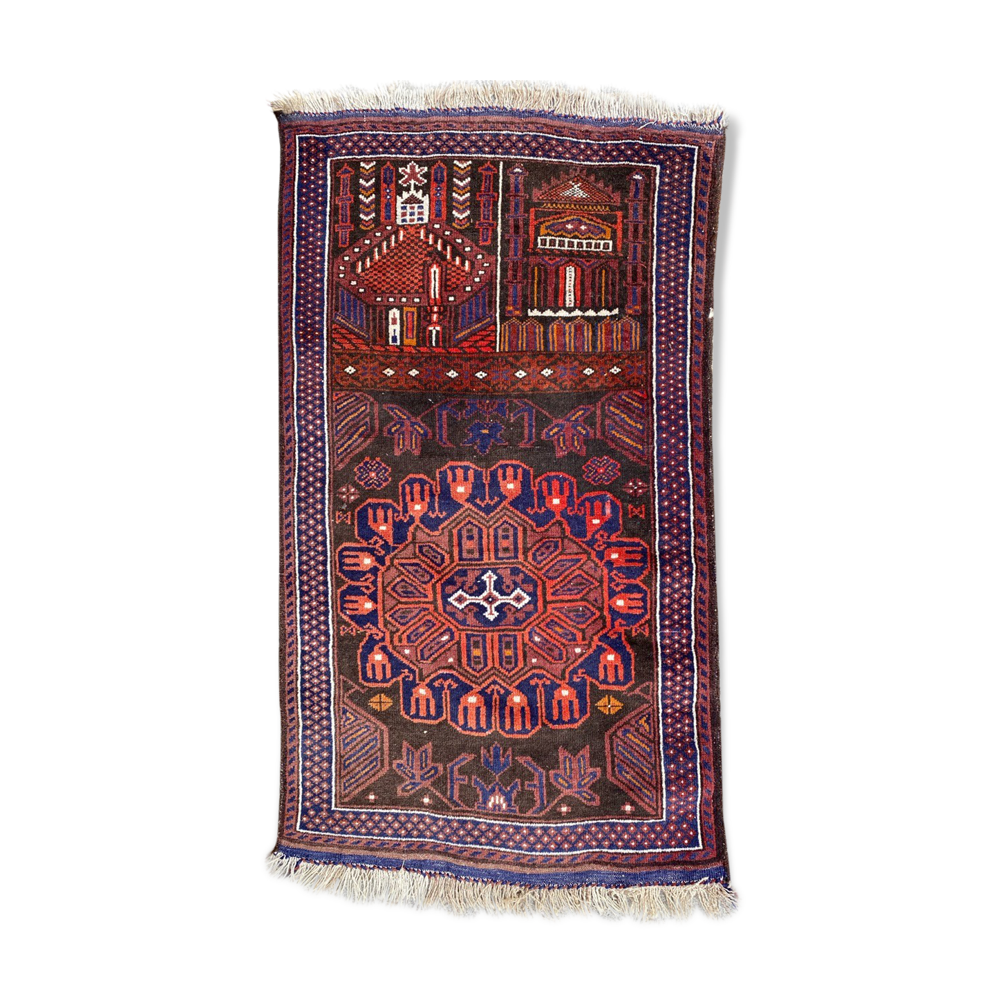 Vintage carpet turkmen belutch afghan 80x140 cm