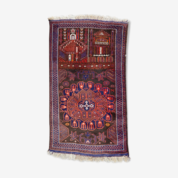 Vintage carpet turkmen belutch afghan 80x140 cm