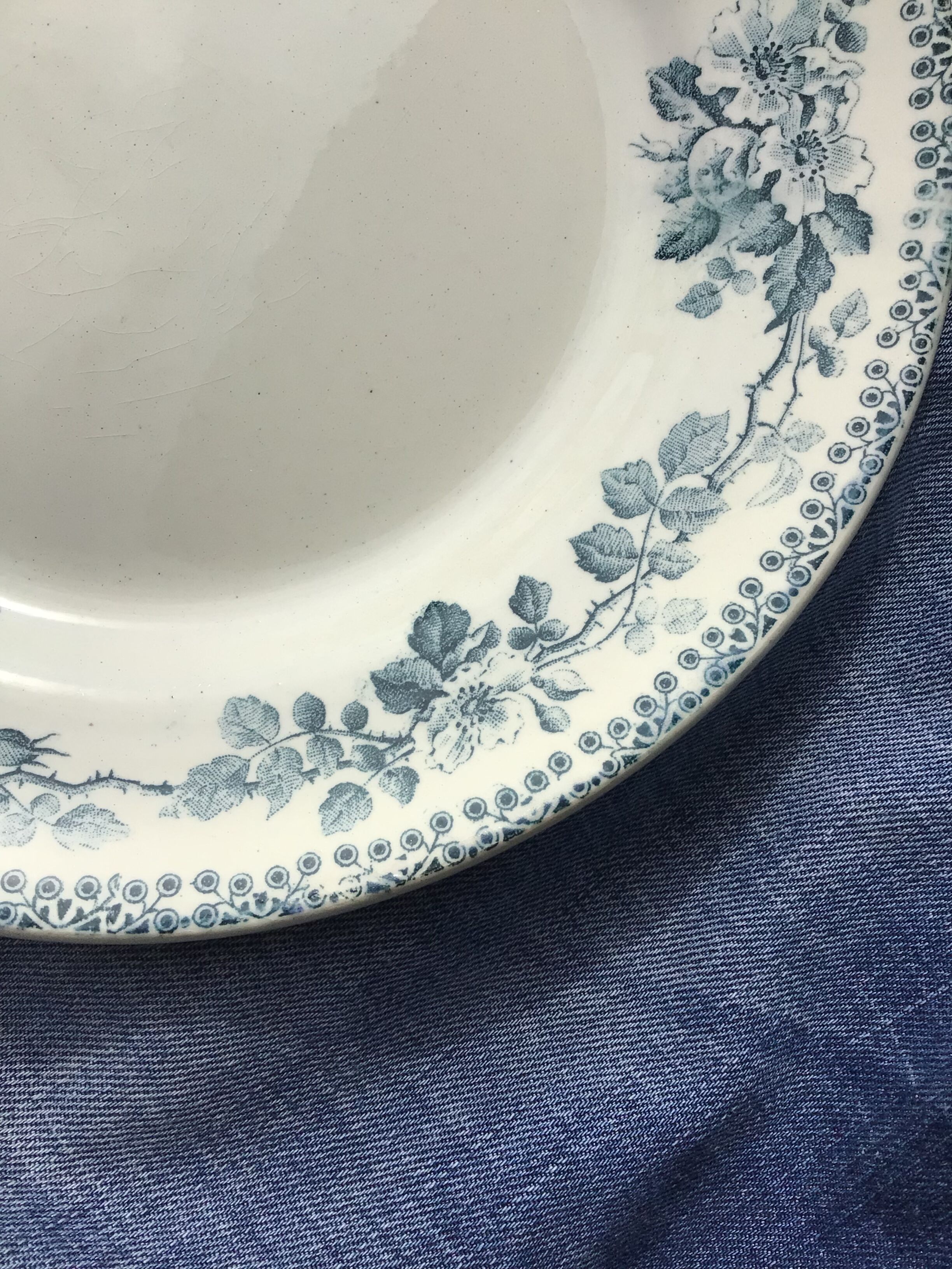 6 Flat plates Terre de Fer model Guadeloupe Debray gray blue