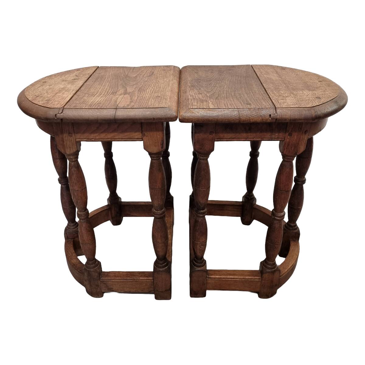 Antique English Oak Wall Or Statue Tables, 2nd Half Of The 19th Century