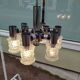Vintage ceiling lamp in chrome plated and glass cut from targetti 1970 - 6 lamps