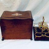 Old liquor cellar box with empty servant removable tray XlXeme H-27cm-L-32.5 cm-Pr-24cm-