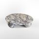 Round Coffee Table with Ball Sphere Legs Base in Violet Viola Veined Marble